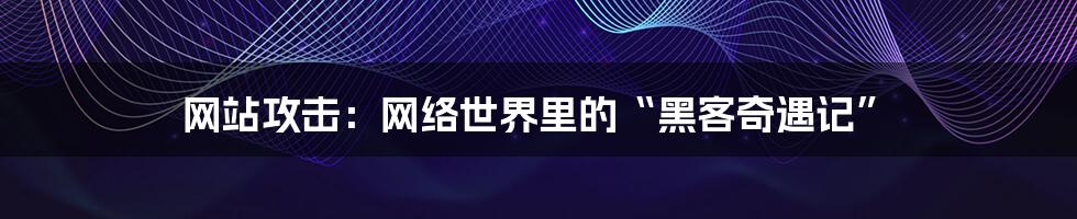 网站攻击：网络世界里的“黑客奇遇记”