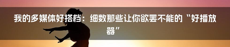 我的多媒体好搭档:细数那些让你欲罢不能的“好播放器”