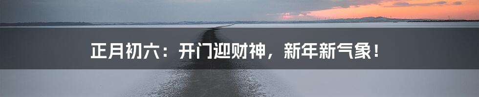正月初六:开门迎财神,新年新气象!