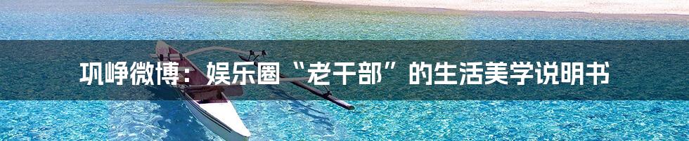 巩峥微博：娱乐圈“老干部”的生活美学说明书