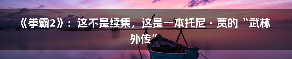 《拳霸2》：这不是续集，这是一本托尼·贾的“武林外传”