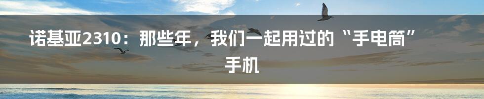 诺基亚2310:那些年,我们一起用过的“手电筒”手机