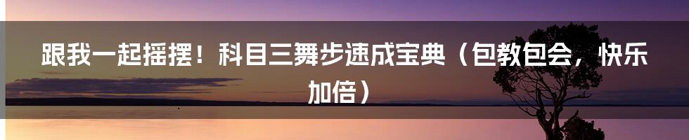 跟我一起摇摆!科目三舞步速成宝典(包教包会,快乐加倍)