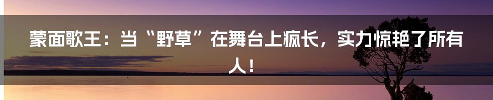 蒙面歌王：当“野草”在舞台上疯长，实力惊艳了所有人！