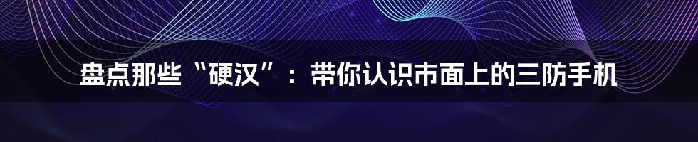 盘点那些“硬汉”：带你认识市面上的三防手机