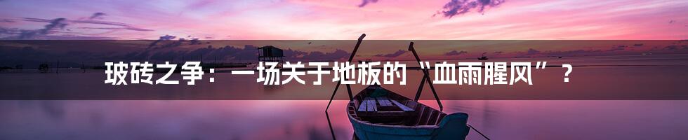 玻砖之争：一场关于地板的“血雨腥风”？
