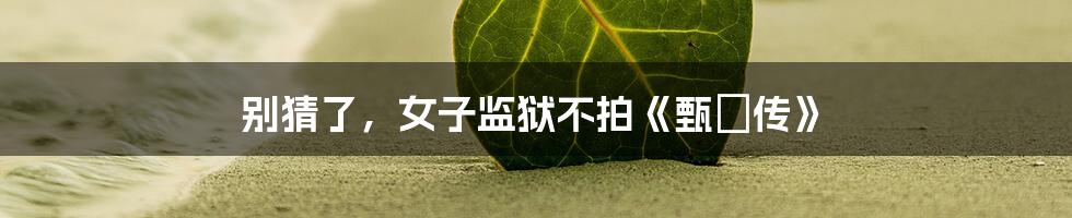 别猜了,女子监狱不拍《甄嬛传》