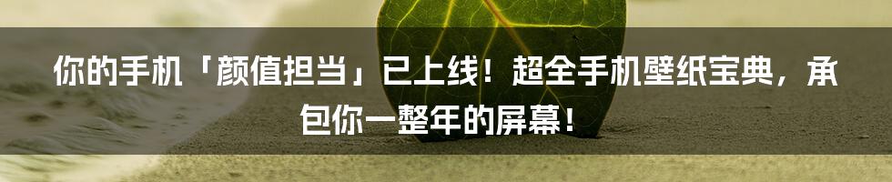 你的手机「颜值担当」已上线！超全手机壁纸宝典，承包你一整年的屏幕！