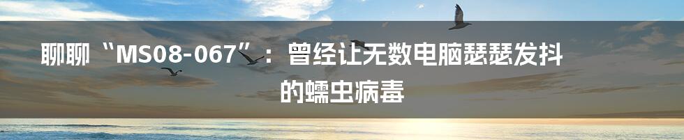 聊聊“MS08-067”：曾经让无数电脑瑟瑟发抖的蠕虫病毒