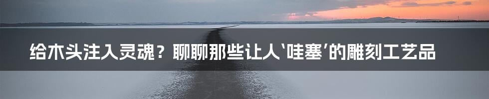 给木头注入灵魂？聊聊那些让人‘哇塞’的雕刻工艺品