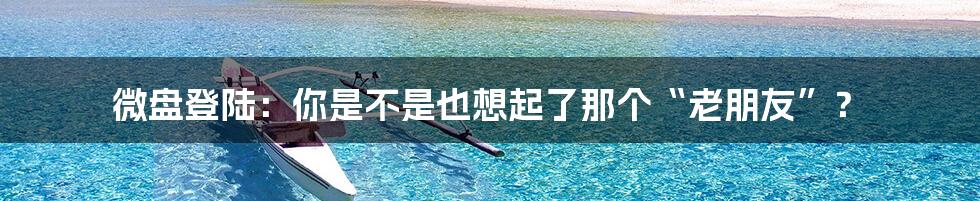 微盘登陆：你是不是也想起了那个“老朋友”？
