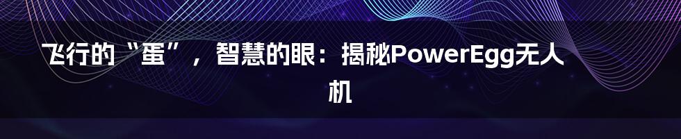 飞行的“蛋”，智慧的眼：揭秘PowerEgg无人机