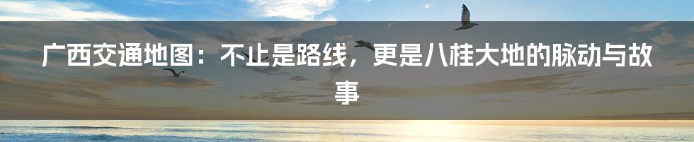 广西交通地图：不止是路线，更是八桂大地的脉动与故事