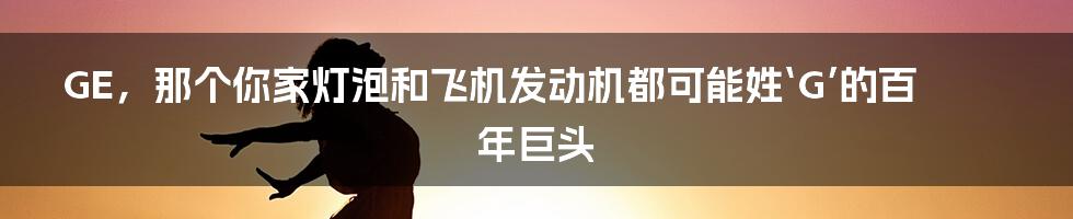 GE，那个你家灯泡和飞机发动机都可能姓‘G’的百年巨头