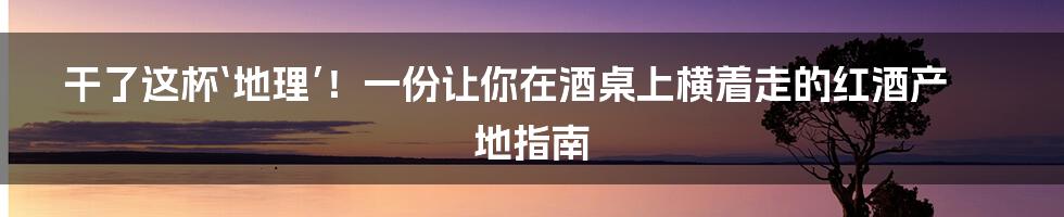 干了这杯‘地理’！一份让你在酒桌上横着走的红酒产地指南