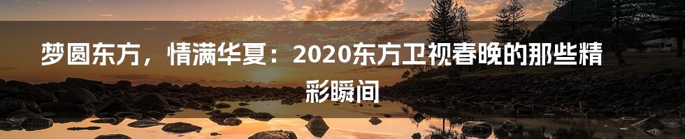 梦圆东方，情满华夏：2020东方卫视春晚的那些精彩瞬间