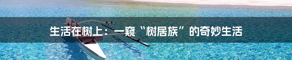 生活在树上：一窥“树居族”的奇妙生活