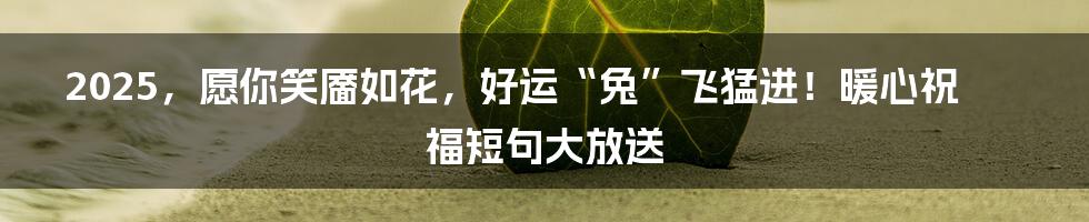 2025,愿你笑靥如花,好运“兔”飞猛进!暖心祝福短句大放送