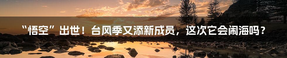 “悟空”出世!台风季又添新成员,这次它会闹海吗?