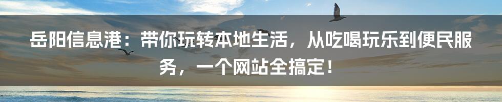 岳阳信息港：带你玩转本地生活，从吃喝玩乐到便民服务，一个网站全搞定！