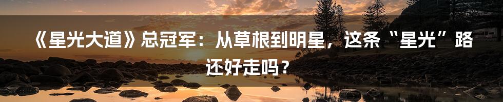 《星光大道》总冠军：从草根到明星，这条“星光”路还好走吗？