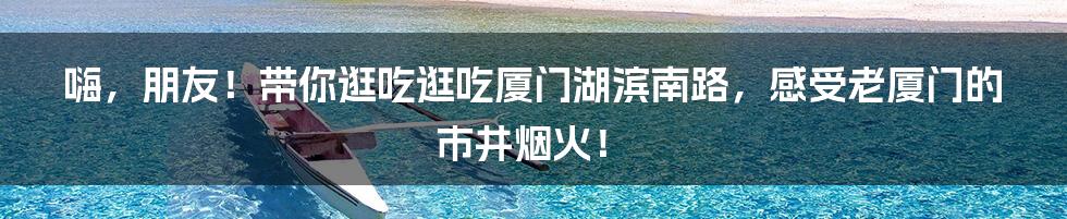嗨，朋友！带你逛吃逛吃厦门湖滨南路，感受老厦门的市井烟火！