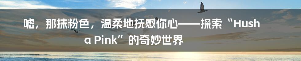 嘘,那抹粉色,温柔地抚慰你心——探索“Hush a Pink”的奇妙世界