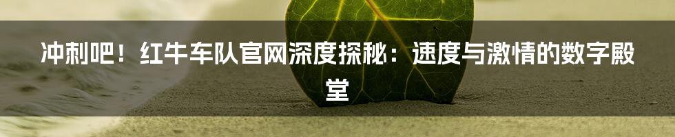 冲刺吧！红牛车队官网深度探秘：速度与激情的数字殿堂