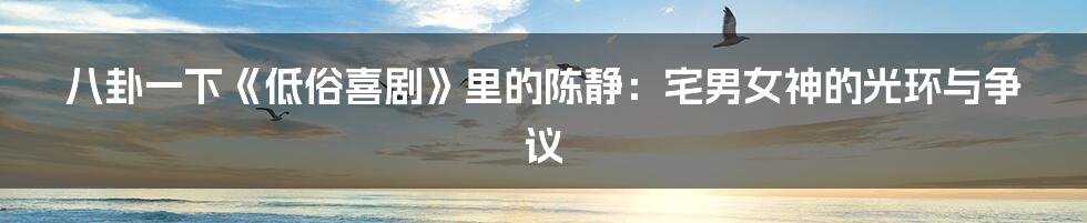 八卦一下《低俗喜剧》里的陈静：宅男女神的光环与争议
