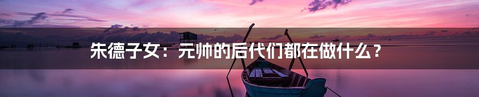 朱德子女:元帅的后代们都在做什么?