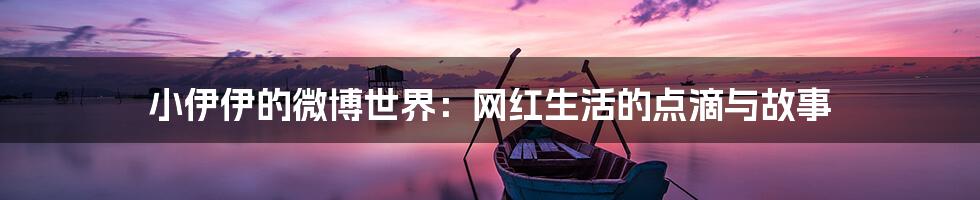 小伊伊的微博世界:网红生活的点滴与故事