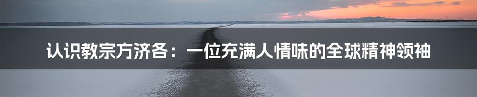 认识教宗方济各：一位充满人情味的全球精神领袖