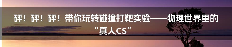 砰！砰！砰！带你玩转碰撞打靶实验——物理世界里的“真人CS”