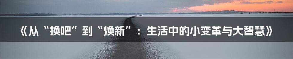 《从“换吧”到“焕新”：生活中的小变革与大智慧》
