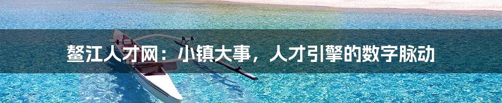 鳌江人才网:小镇大事,人才引擎的数字脉动