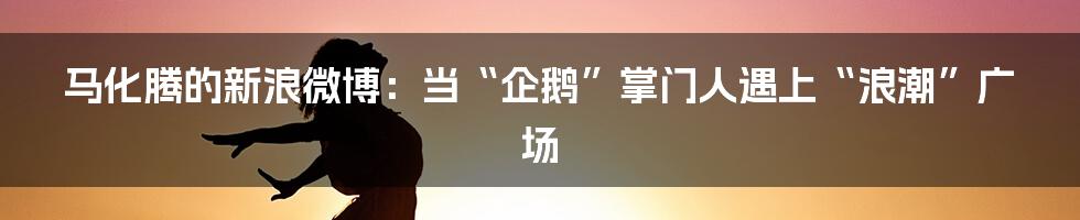 马化腾的新浪微博:当“企鹅”掌门人遇上“浪潮”广场