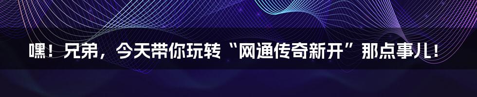 嘿!兄弟,今天带你玩转“网通传奇新开”那点事儿!