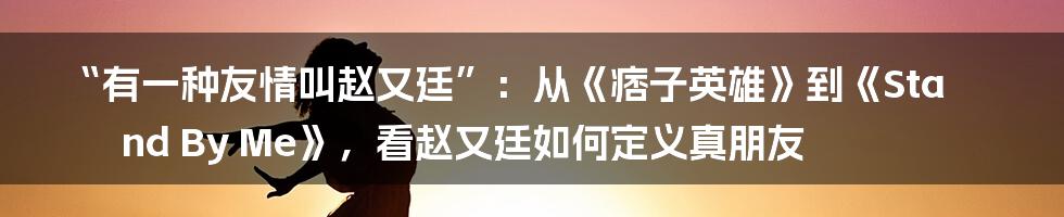 “有一种友情叫赵又廷”:从《痞子英雄》到《Stand By Me》,看赵又廷如何定义真朋友