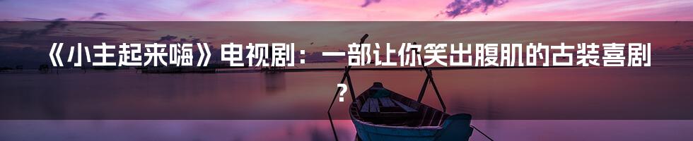 《小主起来嗨》电视剧:一部让你笑出腹肌的古装喜剧?